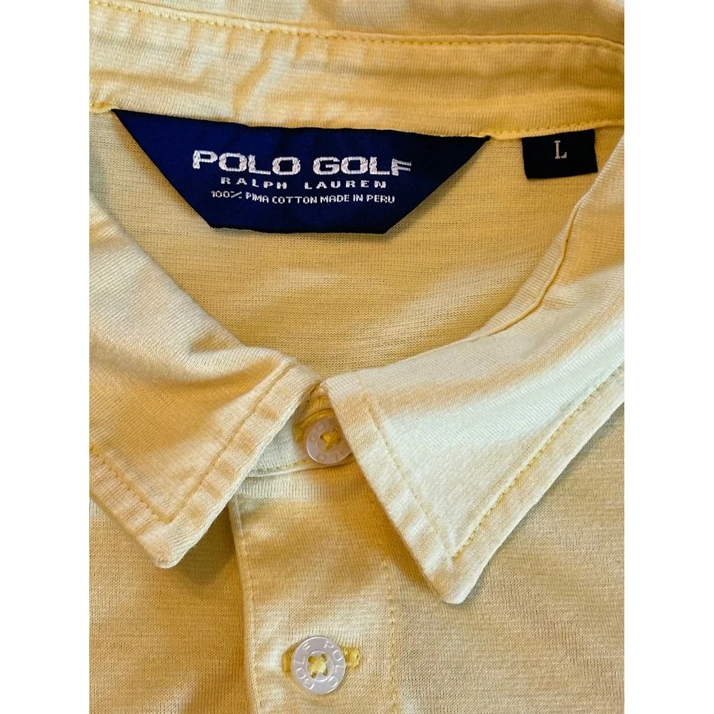 Polo Golf Ralph Lauren Shirt Mens Large Yellow Pima Cotton Pocket Polo